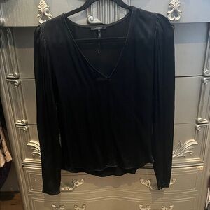 Bobi Black V-Neck Blouse
